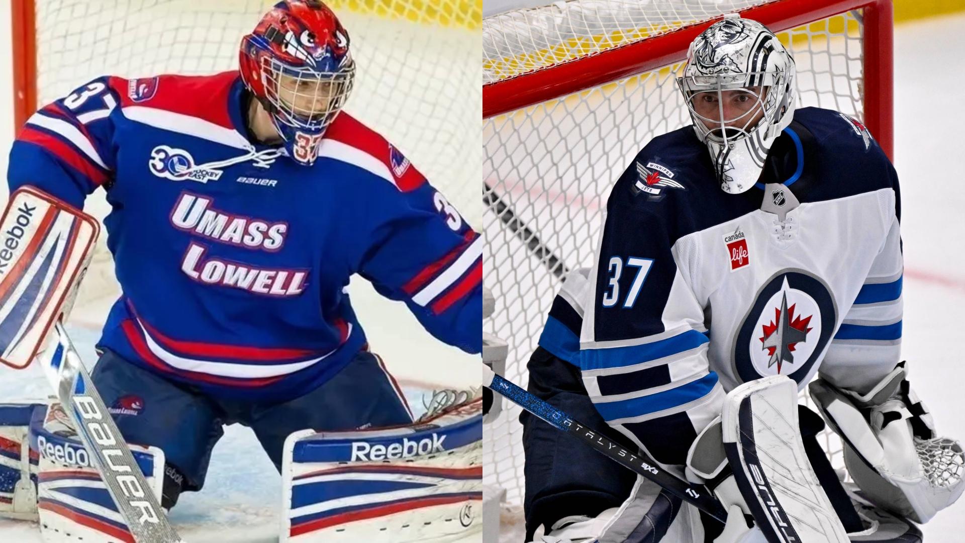 Connor Hellebuyck at UMass-Lowell and for the Winnipeg Jets